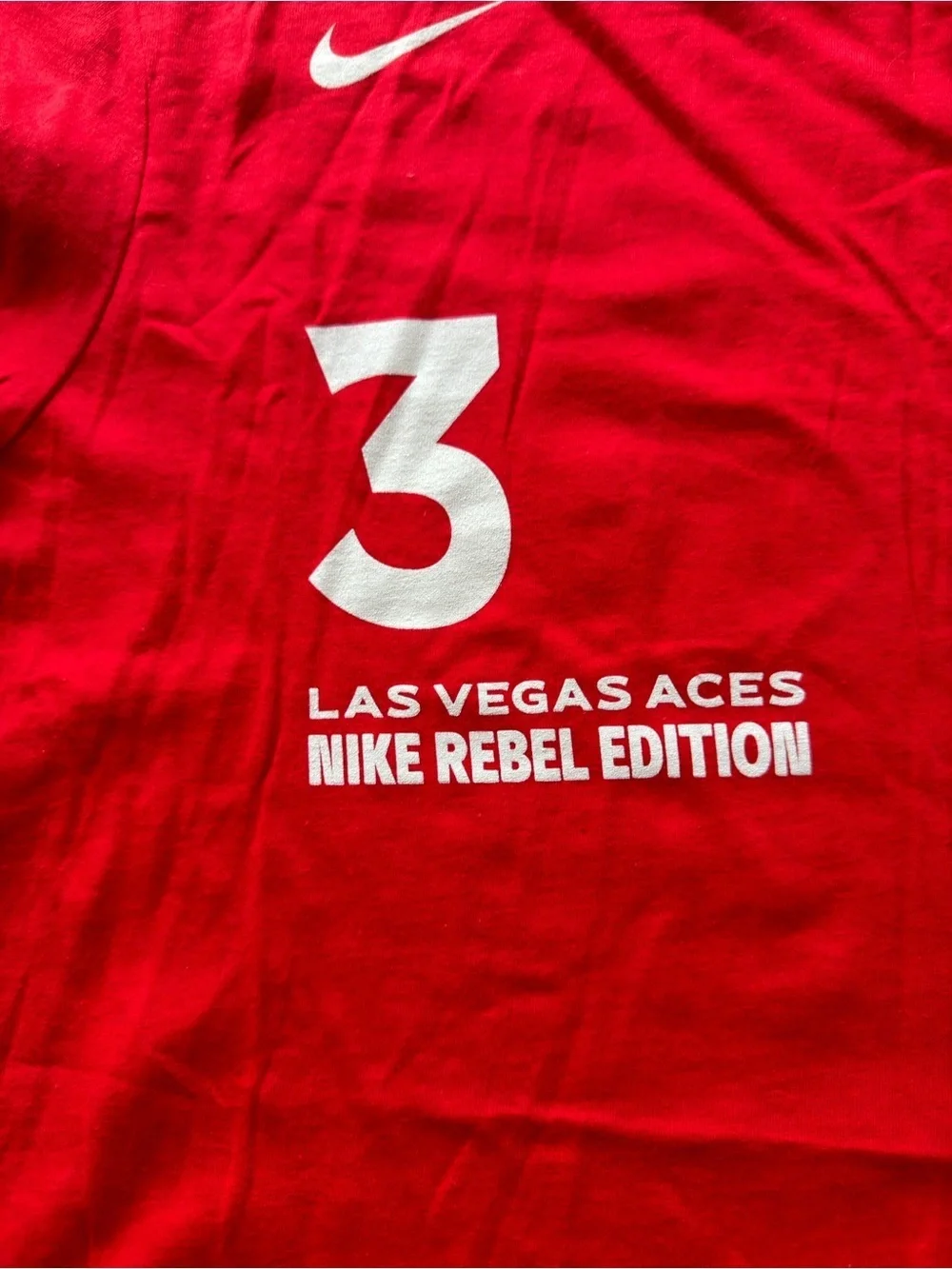 NWT Youth Nike Red Las Vegas Aces Graphic Tee with White Accents Size L (KB7)